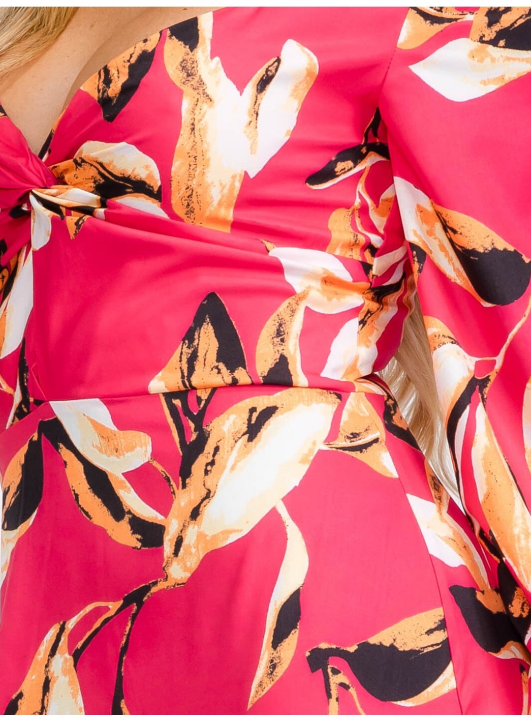 WOMEN'S LONG SLEEVE V-NECK TIERED FLORAL PRINT MAXI DRESS