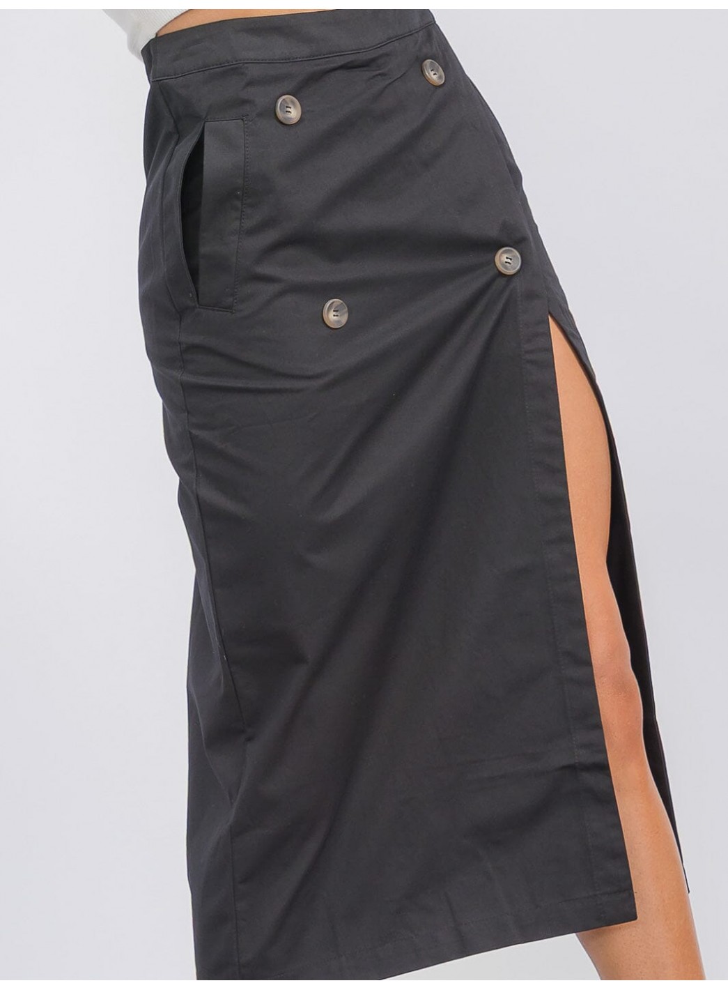 WOMEN'S ZIPPER CLOSURE SLIT POCKETS MIDI...