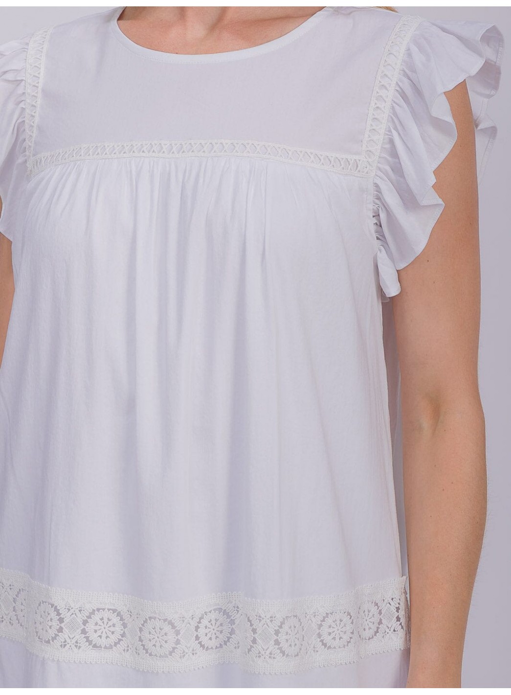 WOMEN'S RUFFLE SLEEVE TRIM DETAILED TIERED TUNIC MINI DRESS