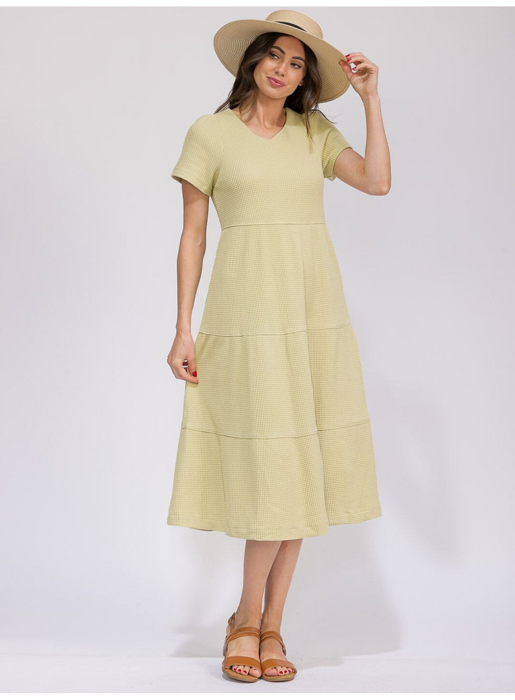 WOMEN'S SHORT SLEEVE FRONT POCKETS TIERE...